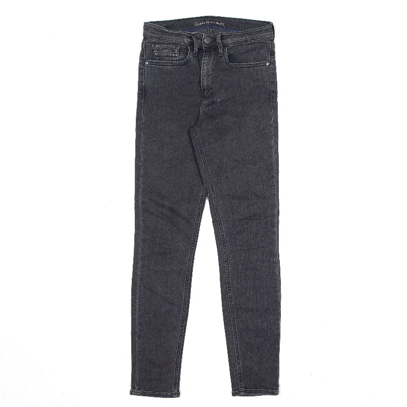 CALVIN KLEIN High Rise Jeans Black Denim Slim Skinny Womens W27 L30 Comfortable Ankle Jeans CALVIN KLEIN High Rise Jeans Black Denim Slim Skinny Womens W27 L30 Comfortable Ankle Jeans
