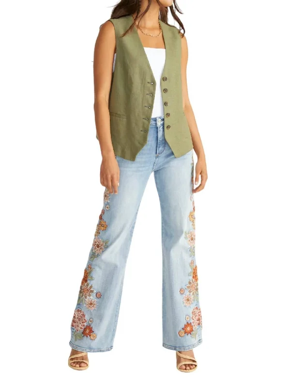 Charlee Wide Leg Jeans In Spring Neptune Stylish Slim Fit Denim