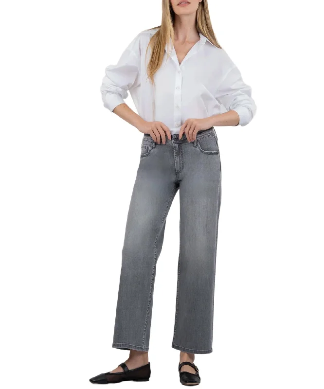Charlotte Mid Rise Jeans In Explained With Grey Base Wash Cozy Tencel Blend Denim Jeans Charlotte Mid Rise Jeans In Explained With Grey Base Wash Cozy Tencel Blend Denim Jeans