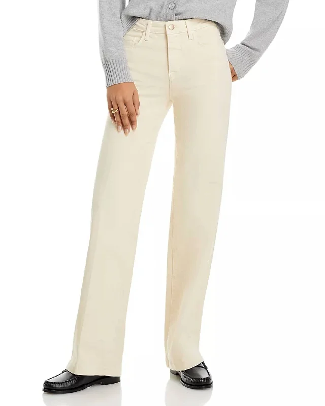 Clayton High Rise Wide Leg Jeans In Oat Fashionable Relaxed Fit Denim