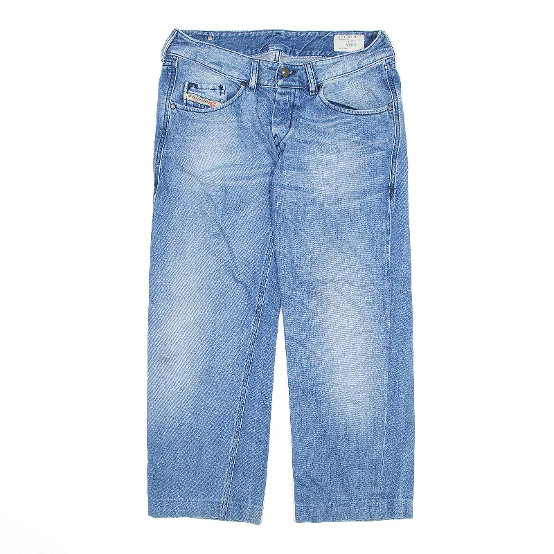 DIESEL Vixy Cropped Jeans Blue Denim Relaxed Straight Stone Wash Womens W28 L25 Comfortable Full-Length Denim Jeans DIESEL Vixy Cropped Jeans Blue Denim Relaxed Straight Stone Wash Womens W28 L25 Comfortable Full-Length Denim Jeans