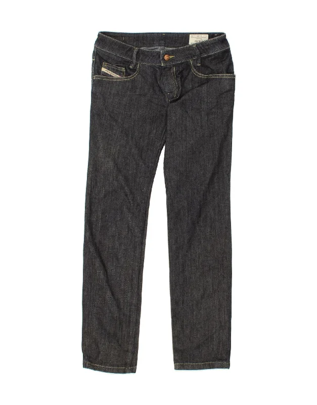 DIESEL Womens Newz Slim Jeans W28 L30 Navy Blue Cotton Trendy Patchwork Denim Jeans