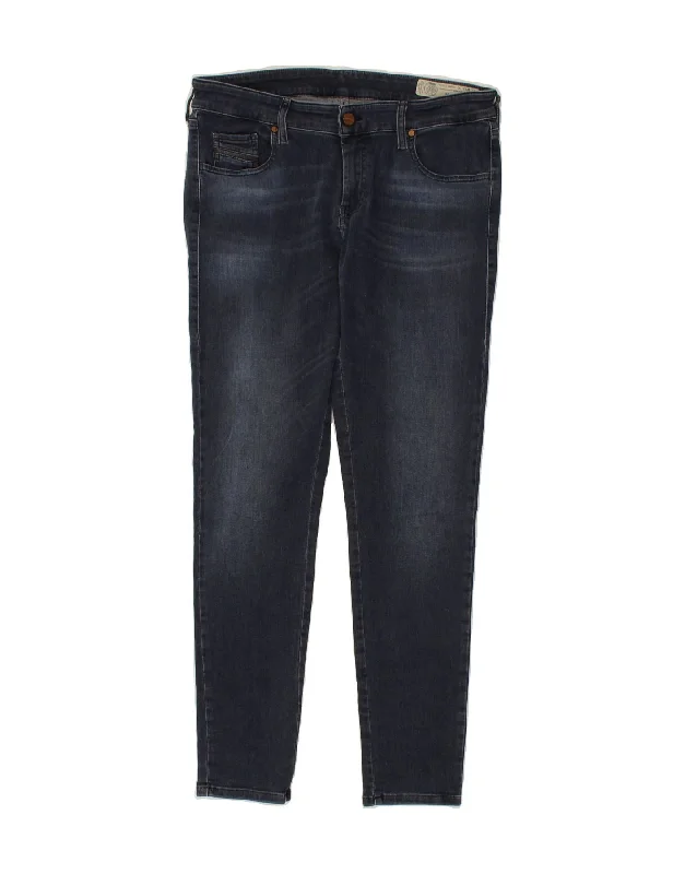 DIESEL Womens Slandy-Low Skinny Jeans W33 L29 Navy Blue Cotton Trendy Patchwork Denim Jeans DIESEL Womens Slandy-Low Skinny Jeans W33 L29 Navy Blue Cotton Trendy Patchwork Denim Jeans