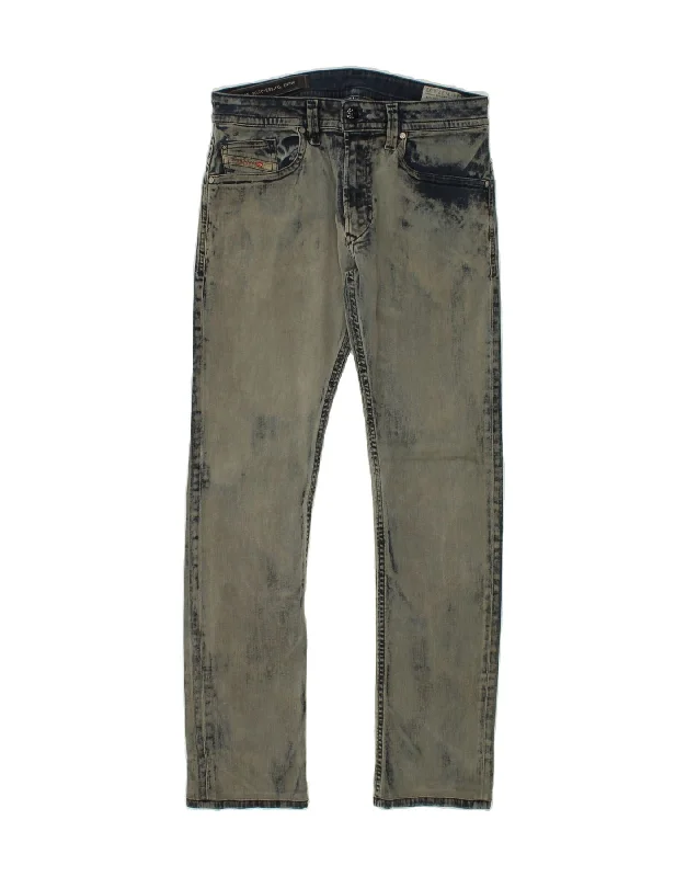 DIESEL Womens Thavar Slim Skinny Jeans W27 L32 Blue Tie Dye Cotton Cozy Stretch High-Waist Jeans