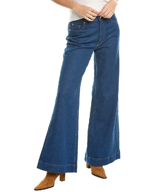 DL1961 Hepburn Vibrant Rinse Wide Leg Jean Elegant Dark-Wash Bootcut Jeans