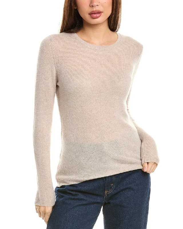 Forte Cashmere Crewneck Cashmere Sweater Toggled Drawstring Belted