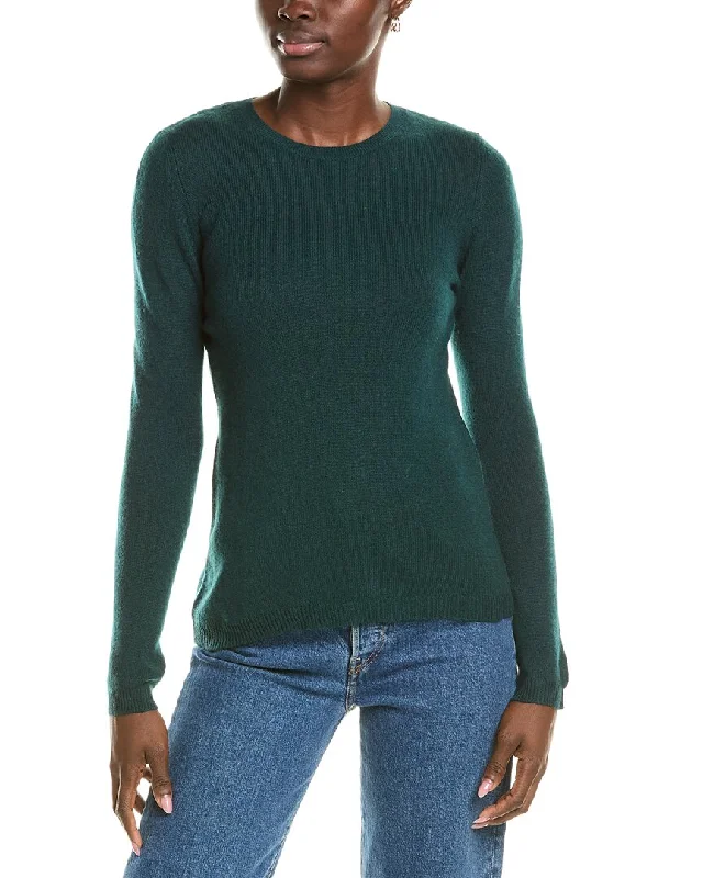 Forte Cashmere Crewneck Cashmere Sweater Toggled Drawstring Belted