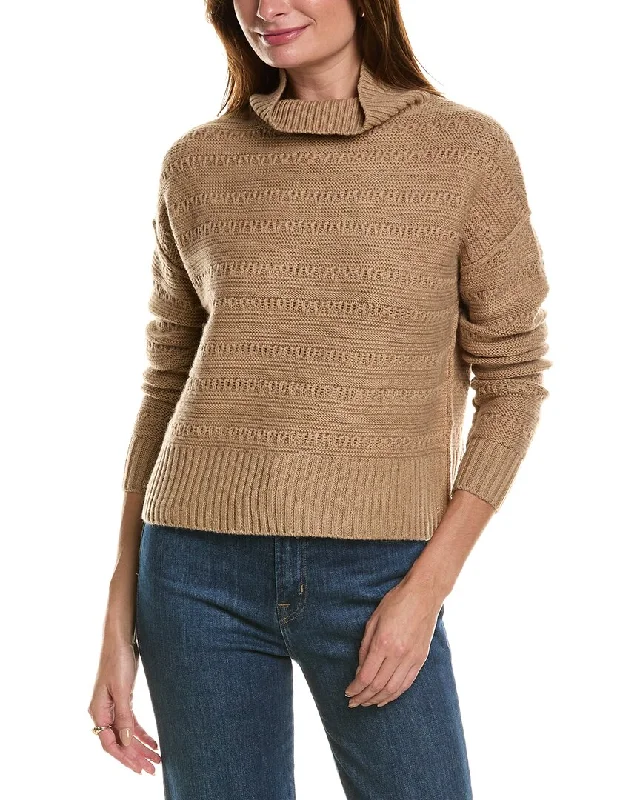 Forte Cashmere Crop Textured Mock Neck Wool & Cashmere-Blend Sweater High Neck Crew Neck V-Neck Forte Cashmere Crop Textured Mock Neck Wool & Cashmere-Blend Sweater High Neck Crew Neck V-Neck