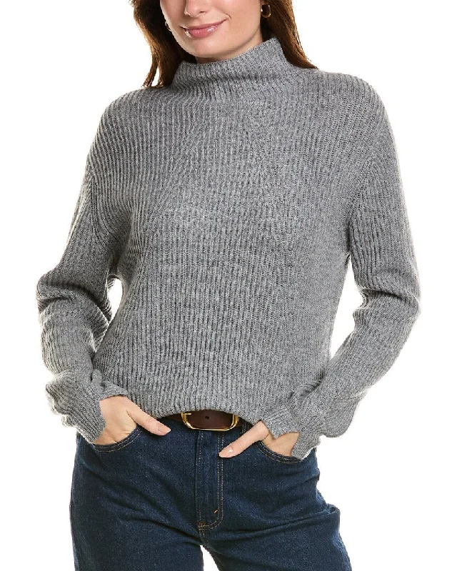 Forte Cashmere Fashioned Rib Funnel Neck Wool & Cashmere-Blend Sweater Spandex Rayon Corduroy Forte Cashmere Fashioned Rib Funnel Neck Wool & Cashmere-Blend Sweater Spandex Rayon Corduroy