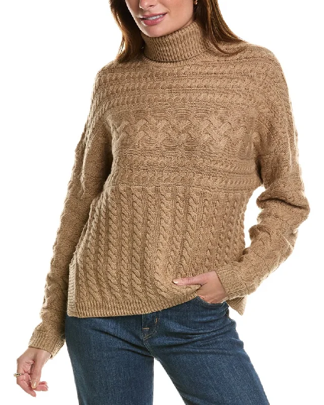 Forte Cashmere Luxe Cable Turtleneck Wool & Cashmere-Blend Sweater Silk Blend Satin Velvet Forte Cashmere Luxe Cable Turtleneck Wool & Cashmere-Blend Sweater Silk Blend Satin Velvet