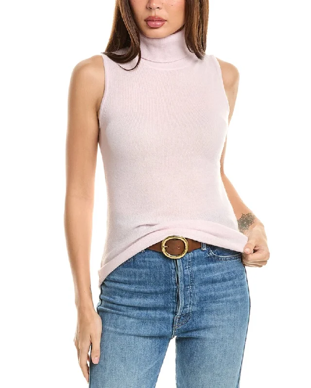 Forte Cashmere Sleeveless Turtleneck Cashmere Sweater Layered Multi-layer Single Layer Forte Cashmere Sleeveless Turtleneck Cashmere Sweater Layered Multi-layer Single Layer