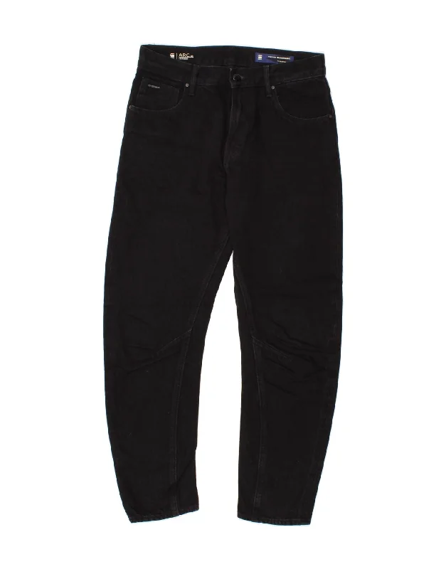 G-STAR Womens Boyfriend Arc Slim Jeans W26 L32 Black Polyester Chic Rip-Detail High-Waist Jeans