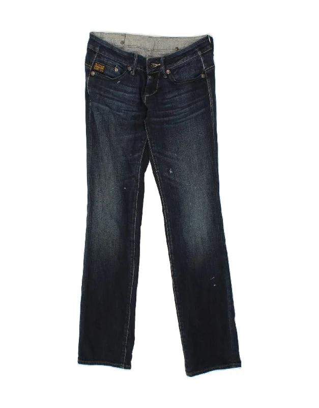 G-STAR Womens Slim Jeans W27 L34  Navy Blue Cotton Trendy Cut-Off Denim Shorts