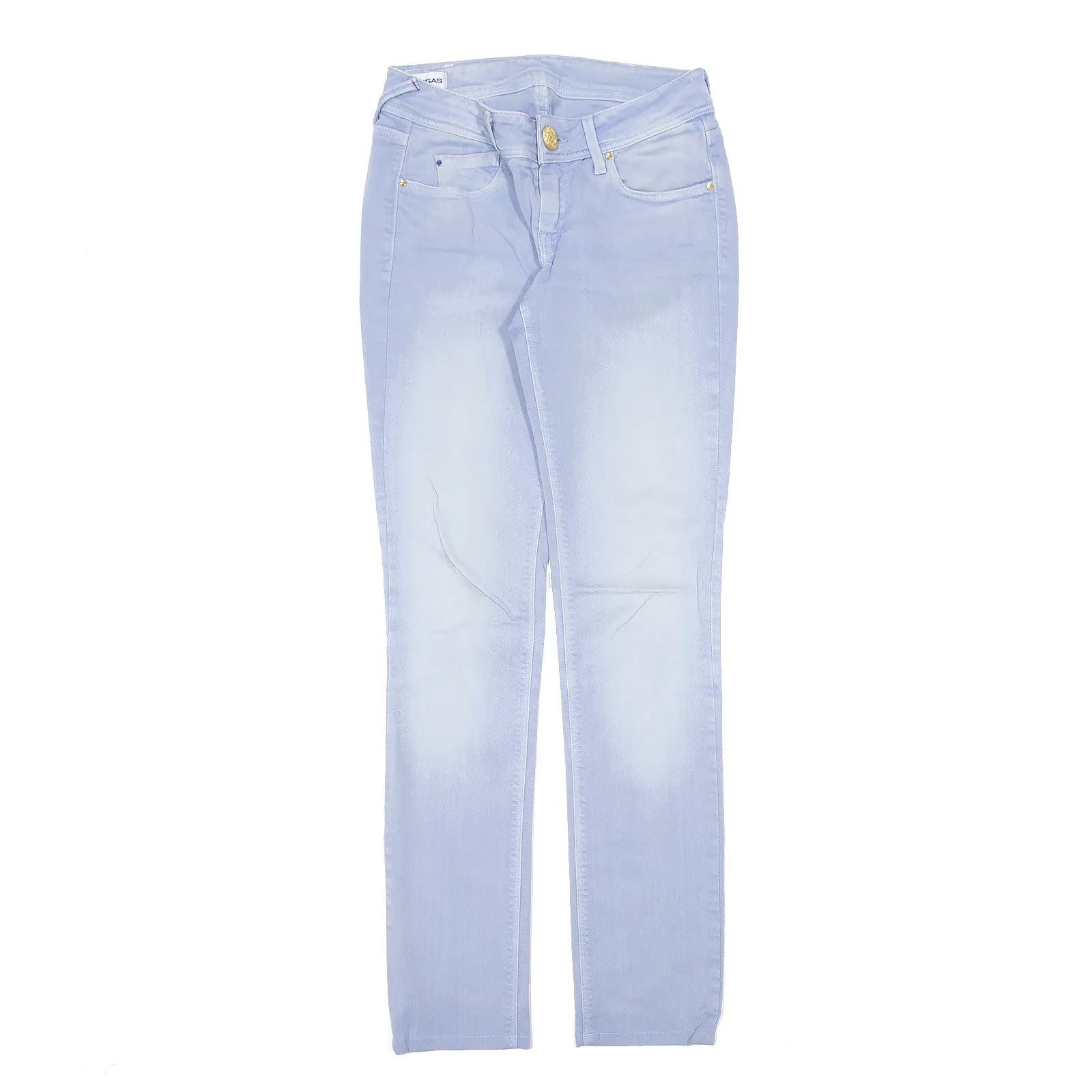 GAS Purple Jeans W25 L30 Stylish Acid-Wash Jeans