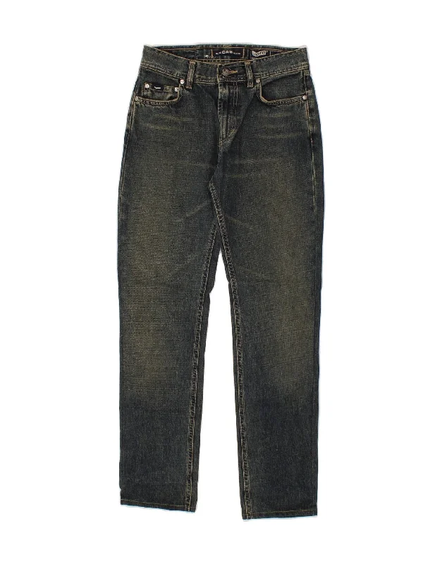 GAS Womens Straight Jeans  W26 L29 Blue Cotton Elegant Raw Hem Jeans