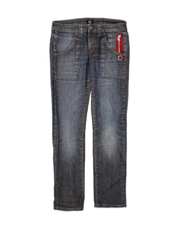 GIANFRANCO FERRE Womens Slim Jeans W27 L30 Blue Cotton Fashionable Slouchy Fit Jeans GIANFRANCO FERRE Womens Slim Jeans W27 L30 Blue Cotton Fashionable Slouchy Fit Jeans