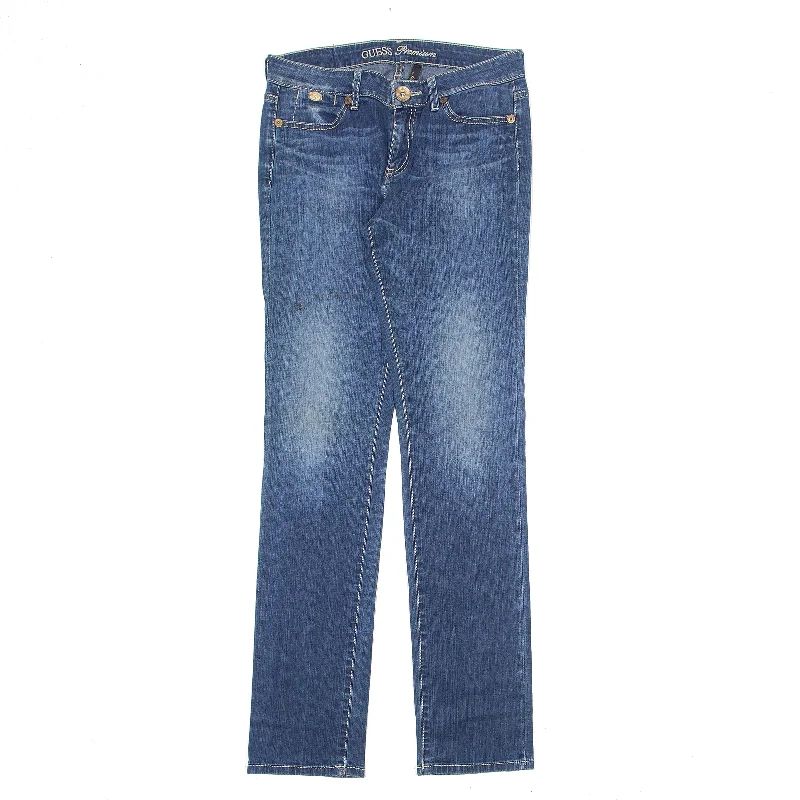 GUESS Nicole Jeans Blue Denim Regular Tapered Stone Wash Womens W29 L34 Fashionable Straight Cut Jeans GUESS Nicole Jeans Blue Denim Regular Tapered Stone Wash Womens W29 L34 Fashionable Straight Cut Jeans
