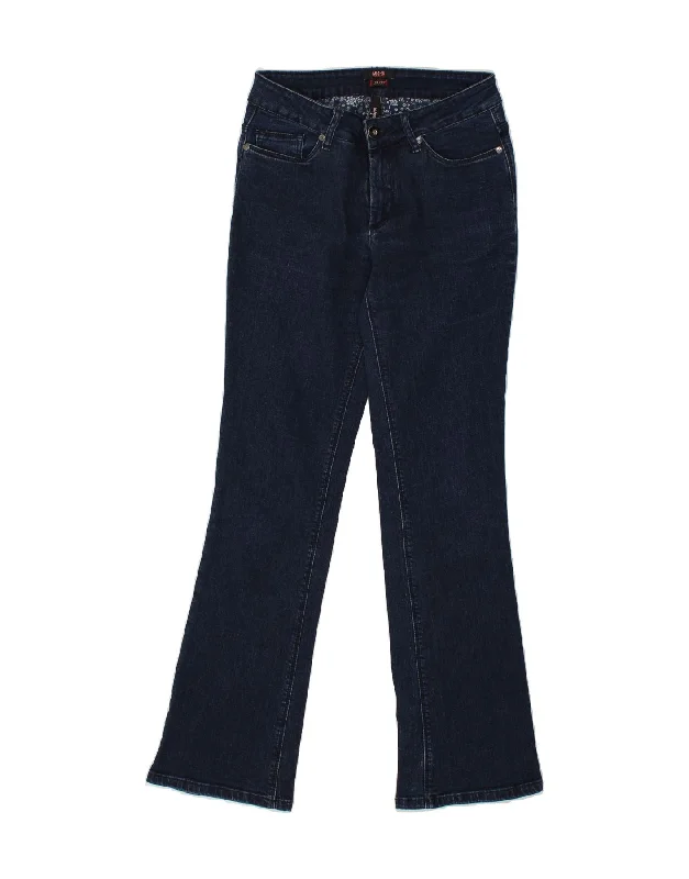 H.I.S Womens Bootcut Jeans W27 L33 Navy Blue Cotton Cozy Relaxed Fit Jeans