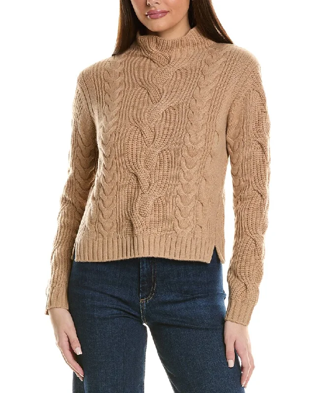 Hannah Rose Chunky Cable Funnel Neck Wool & Cashmere-Blend Sweater Denim Fabric Leather Fabric Suede Fabric Hannah Rose Chunky Cable Funnel Neck Wool & Cashmere-Blend Sweater Denim Fabric Leather Fabric Suede Fabric