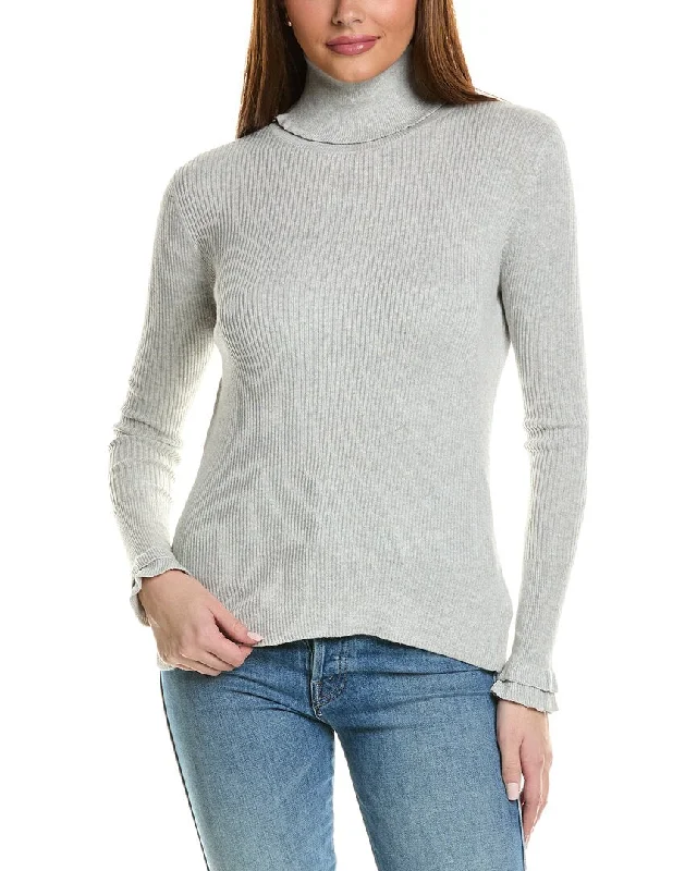 Hannah Rose Rib Ruffle Turtleneck Cashmere-Blend Sweater Beaded Sweater Sequined Faux Fur Hannah Rose Rib Ruffle Turtleneck Cashmere-Blend Sweater Beaded Sweater Sequined Faux Fur