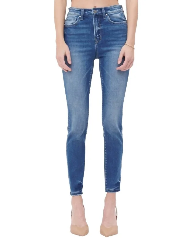 High Rise Ankle Skinny Jean In Mataro Comfortable Zip-Up Skinny Jeans