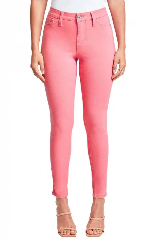 Hyperstretch Skinny Jeans In Shell Pink Casual Distressed Denim Jeans