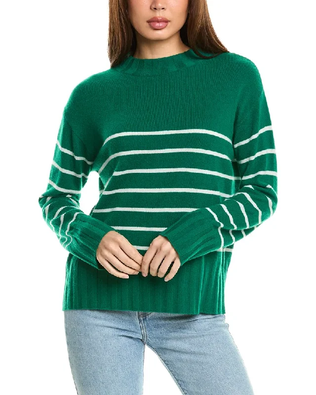 InCashmere Crewneck Cashmere Sweater Notch Collar Peter Pan Collar Cowl Neck