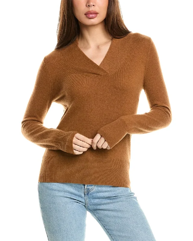 InCashmere Cross Neck Cashmere Sweater Satin Fabric Silk Fabric Chiffon Fabric