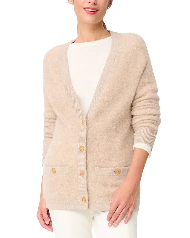 J.McLaughlin Aldora Alpaca-Blend Sweater Zippered Front Buttoned Front Snap Front