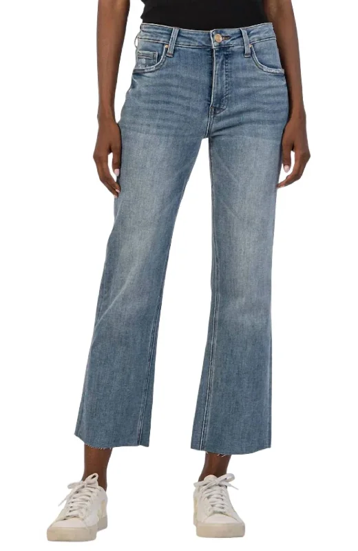 Kelsey Comprehension Hr Ankle Jeans In Blue Fashionable White Denim Jeans