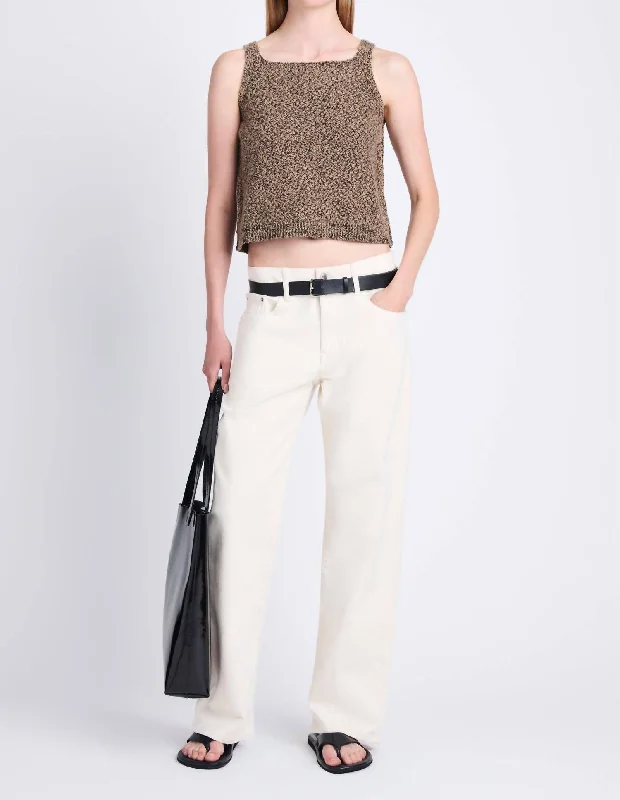 Label Drew Sweater In Marled Knits Silk Blend Satin Velvet