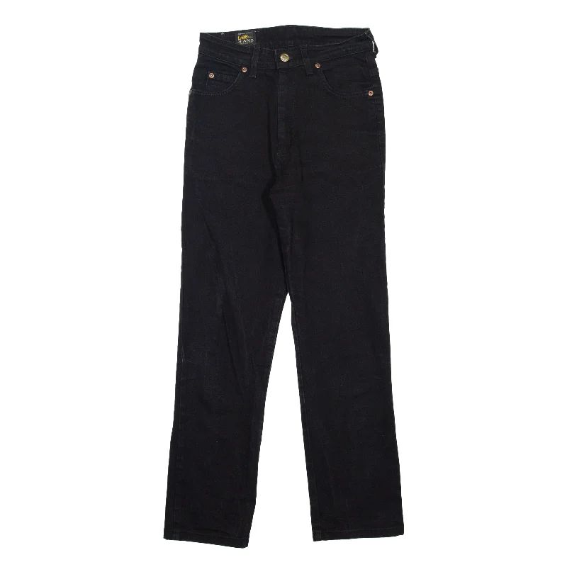 LEE Black Jeans W25 L26 Comfortable Drawstring Waist Jeans