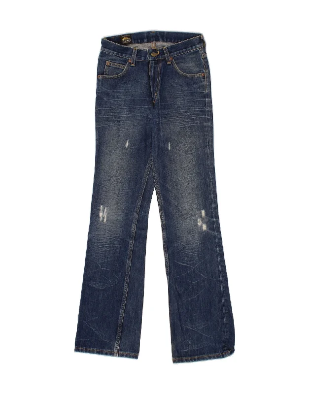LEE Womens REED Distressed Bootcut Jeans W27 L32 Blue Cotton Elegant Tapered Leg Denim LEE Womens REED Distressed Bootcut Jeans W27 L32 Blue Cotton Elegant Tapered Leg Denim