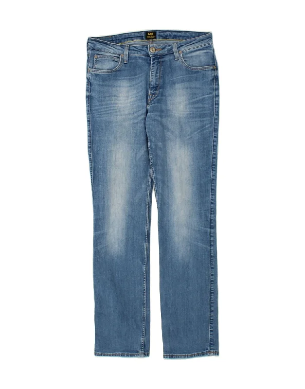 LEE Womens Straight Jeans W30 L30 Blue Chic Ripped Jeans