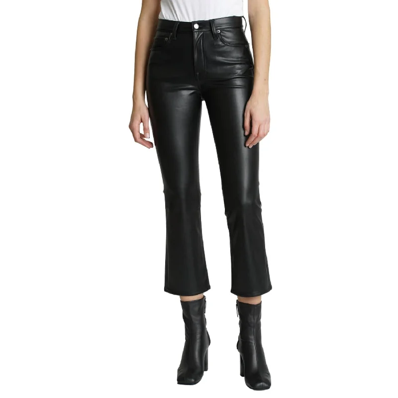 Lennon Coated Bootcut Jeans In Slate Black Trendy Cut-Off Denim Shorts