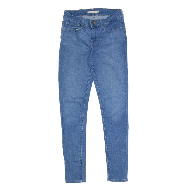 LEVI'S 710 Jeans Blue Denim Slim Skinny Womens W27 L29 Comfortable Distressed Straight-Leg Jeans LEVI'S 710 Jeans Blue Denim Slim Skinny Womens W27 L29 Comfortable Distressed Straight-Leg Jeans