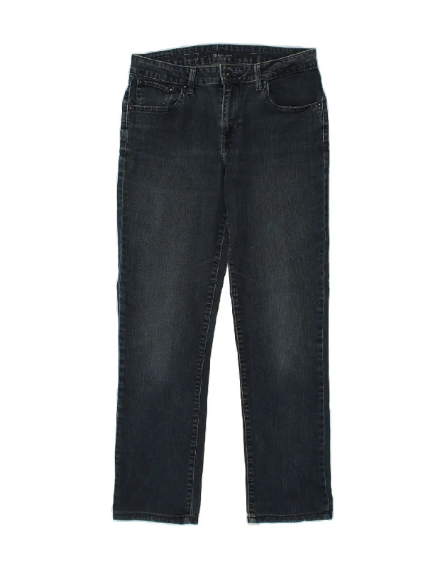 LEVI'S Womens Demi Curve Slim Jeans W30 L30 Navy Blue Cotton Chic Rolled Cuff Denim Jeans
