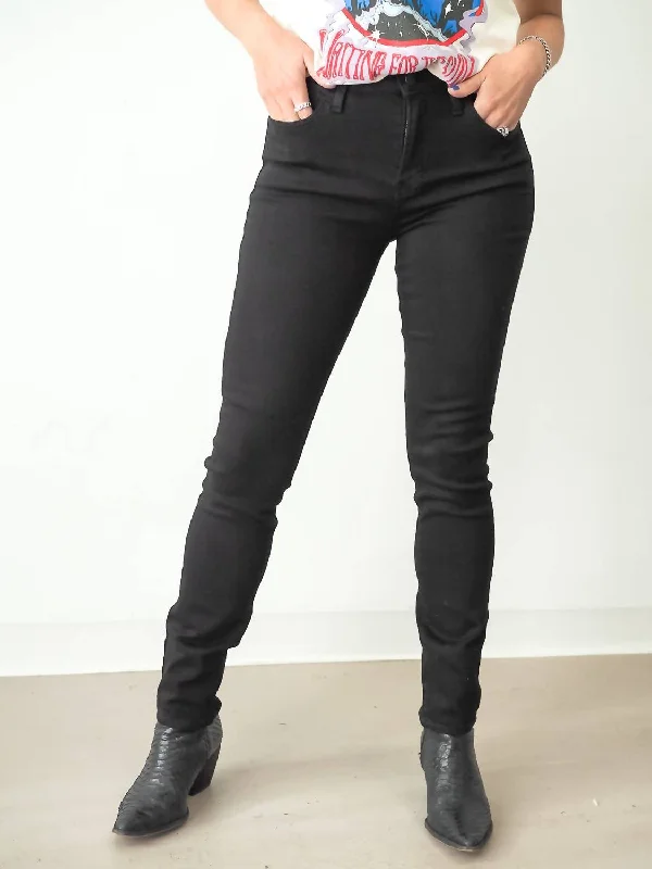 Longer Length Slim Straight Jean In Black Elegant Bootcut Fit Jeans