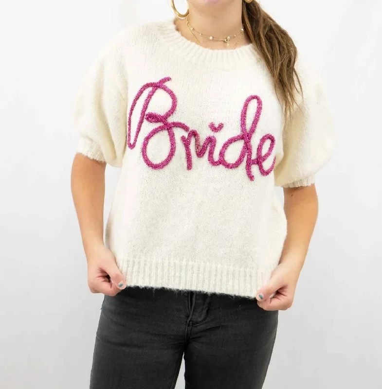 Metallic Sweaters In Bride Ivory Cashmere Blend Cotton Blend Poly Blend