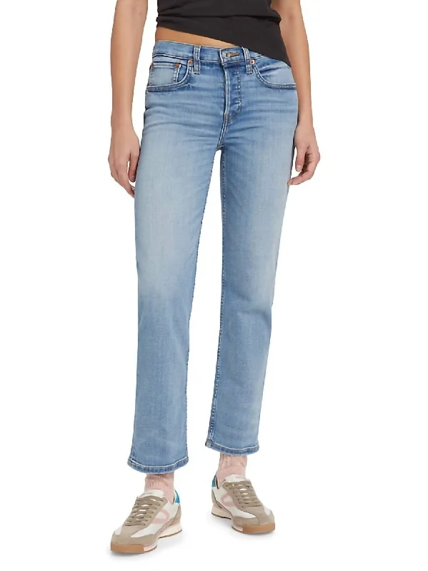 Mid Rise Stove Pipe Jean In Hacienda Fashionable Straight Fit Denim