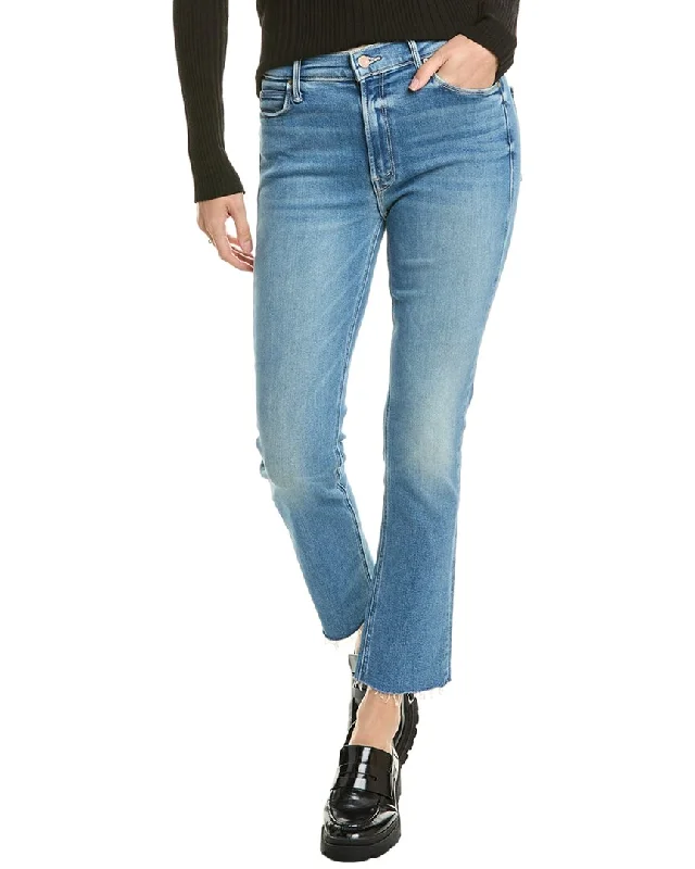 MOTHER Denim Mid-Rise Dazzler Riding The Cliffside Ankle Fray Jean Trendy Button-Up High-Waist Jeans