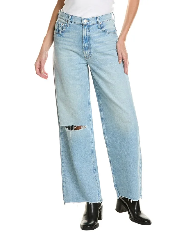 MOTHER High-Waist Spinner Zip Sneak Chew We Bounced Jean Casual Straight-Leg Jeans