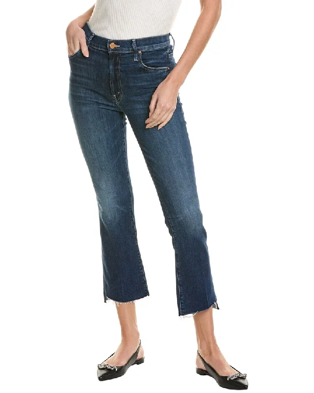 MOTHER The Insider Step Fray Teaming Up Crop Jean Fashionable Distressed Jeans