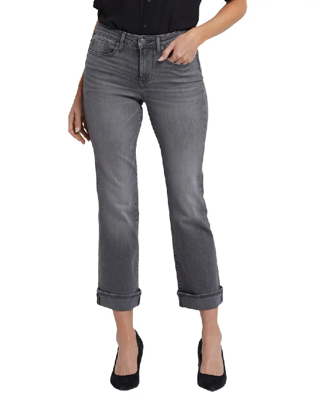 NYDJ Barbara Harbor Gray Ankle Crop Jean Cozy Tencel Blend Denim Jeans
