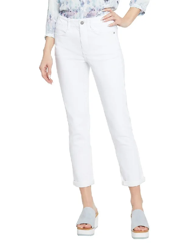 NYDJ Girlfriend Optic White Girlfriend Jean Trendy Low-Rise Bootcut Jeans