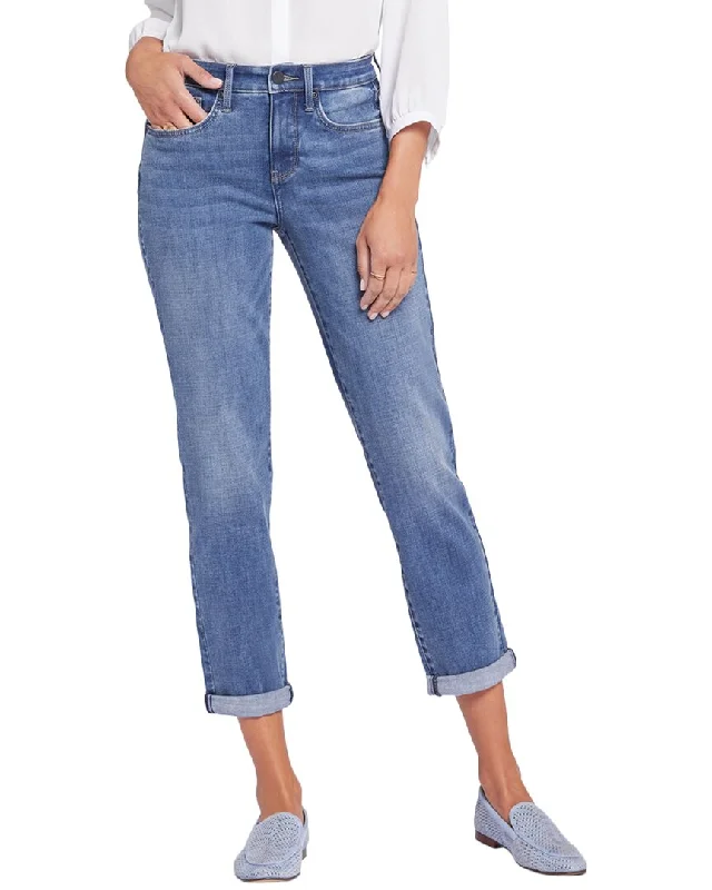 NYDJ Margot Rockie Girlfriend Jean Fashionable Frayed Hem Denim