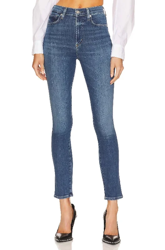 Olivia High Rise Slim Denim Jeans In Lawless Elegant Wide-Leg Jeans