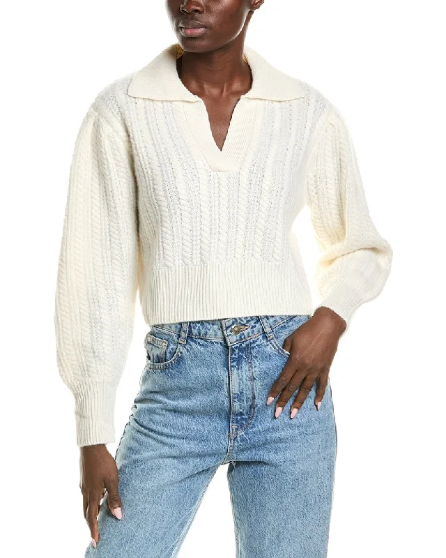 QUINN Cable Puff Sleeve Cashmere Sweater Nylon Fabric Polyester Fabric Spandex Fabric QUINN Cable Puff Sleeve Cashmere Sweater Nylon Fabric Polyester Fabric Spandex Fabric