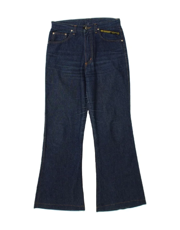 ROY ROGERS Womens Flared Jeans IT 44 Medium W30 L30 Navy Blue Cotton Classic Button Fly Jeans ROY ROGERS Womens Flared Jeans IT 44 Medium W30 L30 Navy Blue Cotton Classic Button Fly Jeans