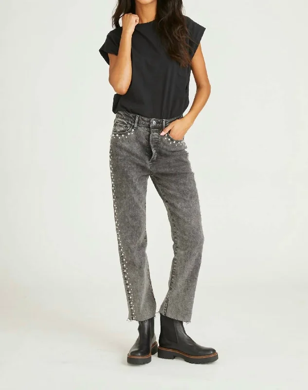 Royce X Blizzard Studded Jeans In Charcoal Denim Casual Light Wash Jeans